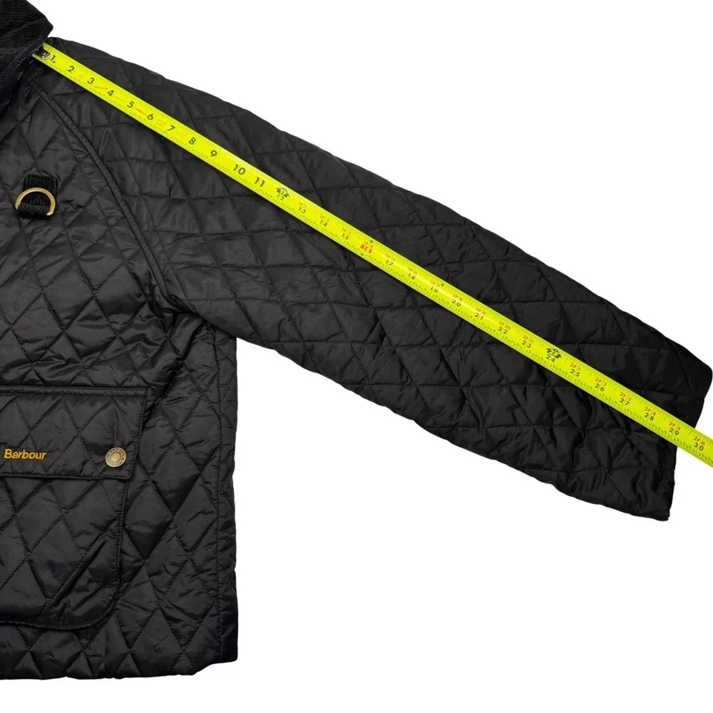 Barbour x Tuckernuck Kinsley Quilted Jacket Black Floral Lined Womens Sz 12 - Picture 15 of 16